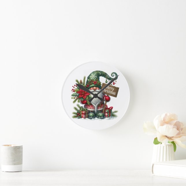 Merry Christmas Round Clock (Home)