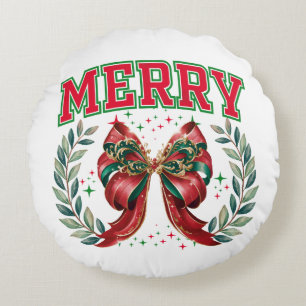 Merry Christmas Round Cushion