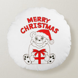 Merry Christmas Round Cushion