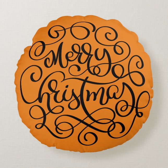 MERRY CHRISTMAS ROUND CUSHION (Front)