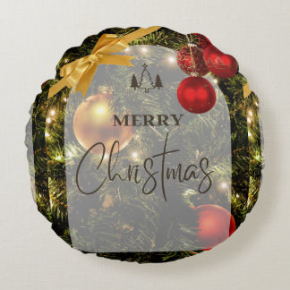 MERRY CHRISTMAS ROUND CUSHION