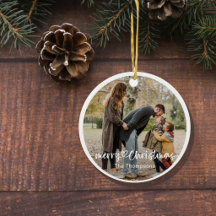 Merry Christmas Round Photo | Personalised Family