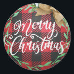 Merry Christmas Round Stickers, Label Stickers<br><div class="desc">Merry Christmas Round Stickers, Label Stickers Add a special flair to your holiday season with this elegant sticker. Featuring a "Merry Christmas" design against a vibrant red festive background, this sticker brings a touch of sophistication to any gift or card. Make your gifts and cards look better with modern designs....</div>