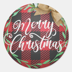 Merry Christmas Round Stickers, Label Stickers