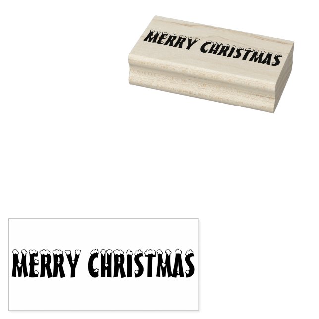 Merry Christmas Rubber Stamp (Stamped)
