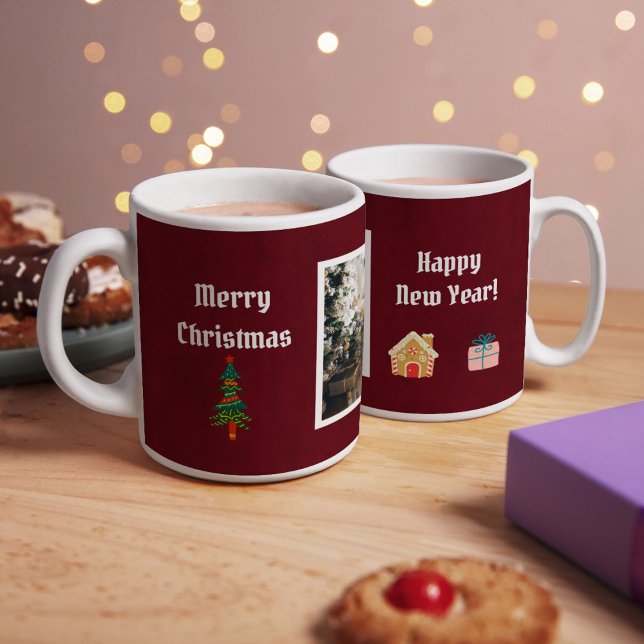 Merry Christmas Ruby Wine Family Photo  Coffee Mug (Creator Uploaded)