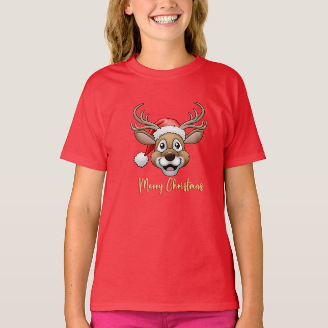 Merry Christmas Rudolf T-shirt (Front)