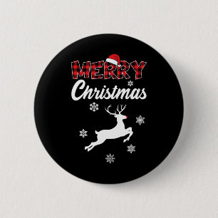 Merry Christmas Rudolph Reindeer Xmas 6 Cm Round Badge