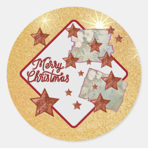 Merry Christmas Runder Aufkleber Classic Round Sticker