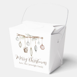 Merry Christmas Rustic Branch Custom Party Favour Box