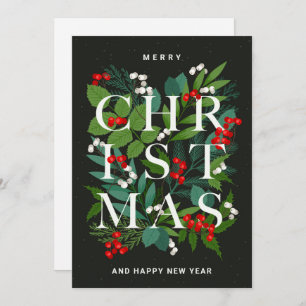 Merry Christmas Rustic Corporate Greeting Holiday Card