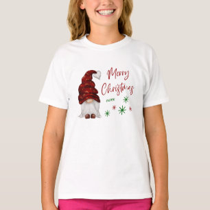 Merry Christmas Rustic Country Girl Gnome Holiday T-Shirt