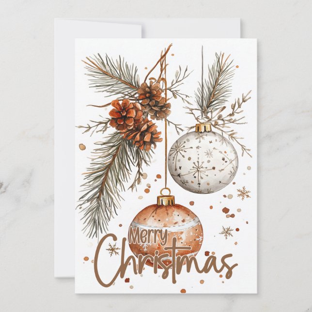 Merry Christmas Rustic Greeting Invitation (Front)