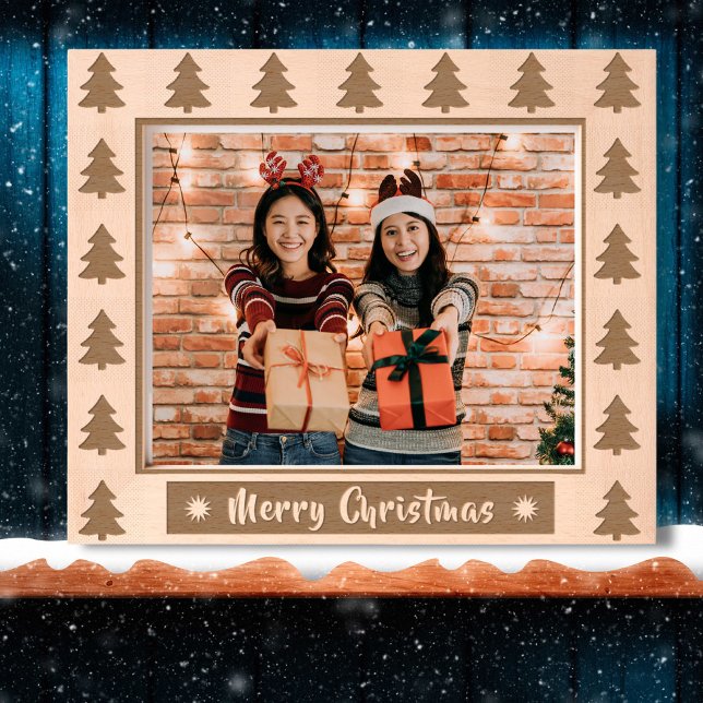 Merry Christmas rustic hoilday photo wooden etched (Creator Uploaded)