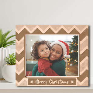 Merry Christmas rustic hoilday photo wooden etched Frames