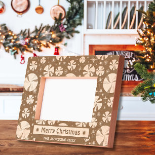 Merry Christmas rustic hoilday photo wooden etched Frames