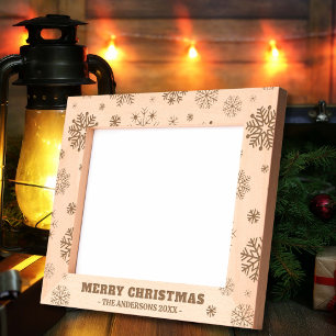 Merry Christmas rustic hoilday photo wooden etched Frames