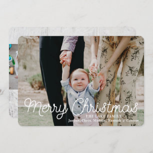 Merry Christmas Rustic Photo Holiday Card