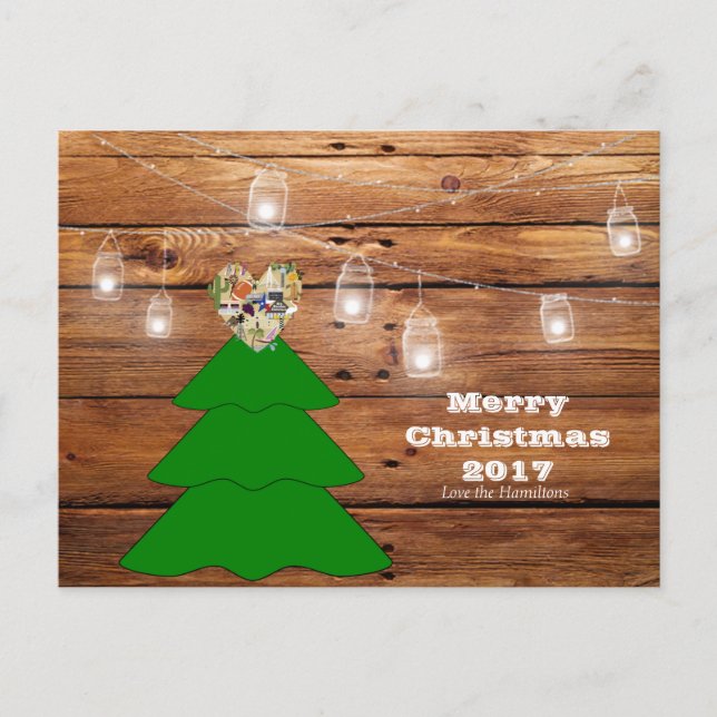 Merry Christmas Rustic Texas Postcard (Front)