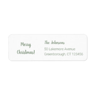 Merry Christmas Sage Green Family Name Address