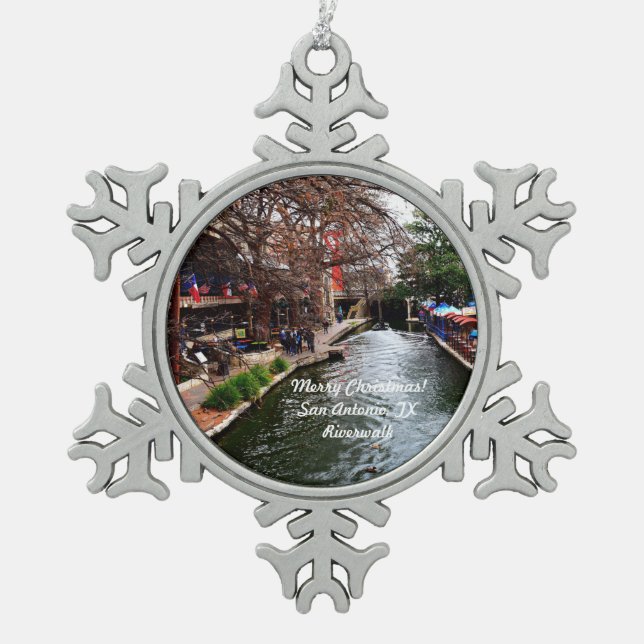 Merry Christmas! San Antonio TX Riverwalk ornament (Front)