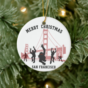 Merry Christmas San Francisco Souvenir Christmas  Ceramic Tree Decoration