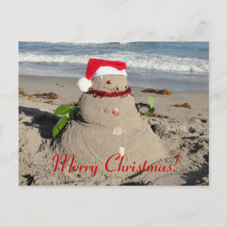 Merry Christmas! sandman snowman Holiday Postcard