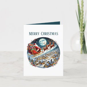 Merry Christmas Santa add message Holiday Card