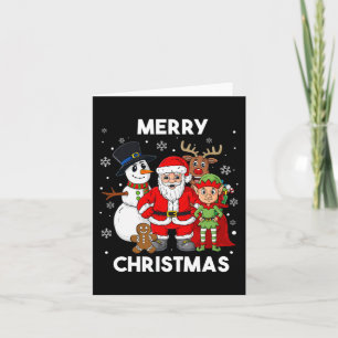 Merry Christmas Santa And Friends Boys Girl Kids F Card