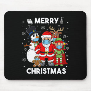 Merry Christmas Santa And Friends Boys Kids Family Mouse Pad