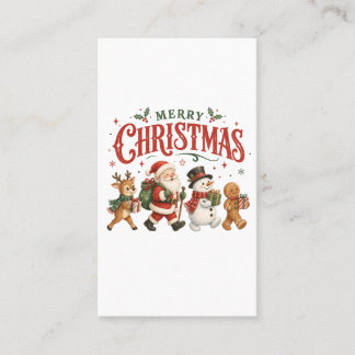 Merry Christmas Santa and Friends Calling Card