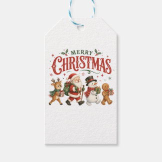 Merry Christmas Santa and Friends Gift Tags
