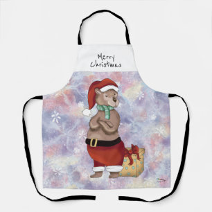 Merry Christmas Santa Bear Apron