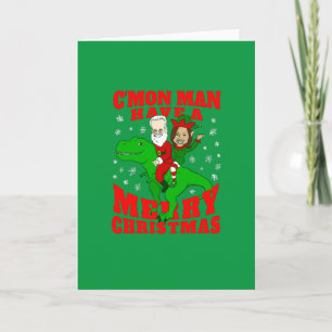 merry christmas santa biden kamala harris dinosaur invitation
