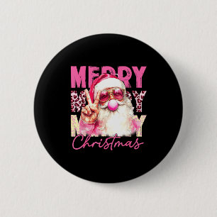 Merry Christmas Santa Bubble Gum Nk Xmas Family Me 6 Cm Round Badge