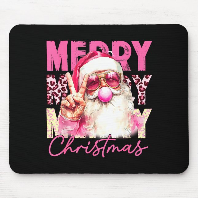 Merry Christmas Santa Bubble Gum Nk Xmas Family Me Mouse Pad (Front)