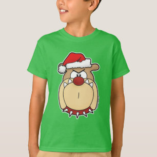 Merry Christmas Santa Bulldog Screwball Graphics T-Shirt
