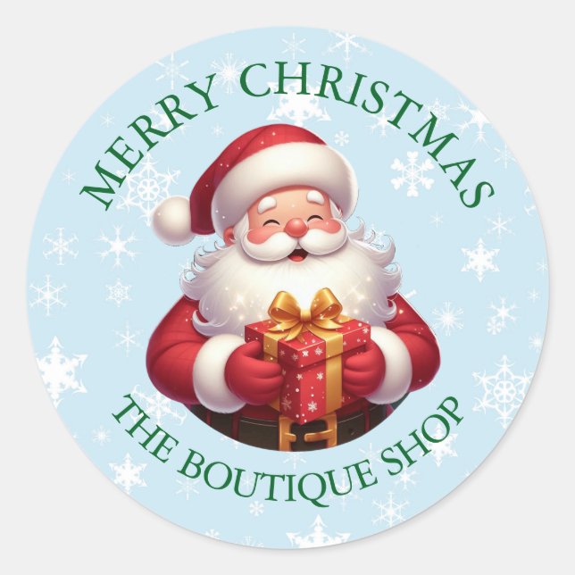 Merry Christmas Santa Business Sticker (Front)