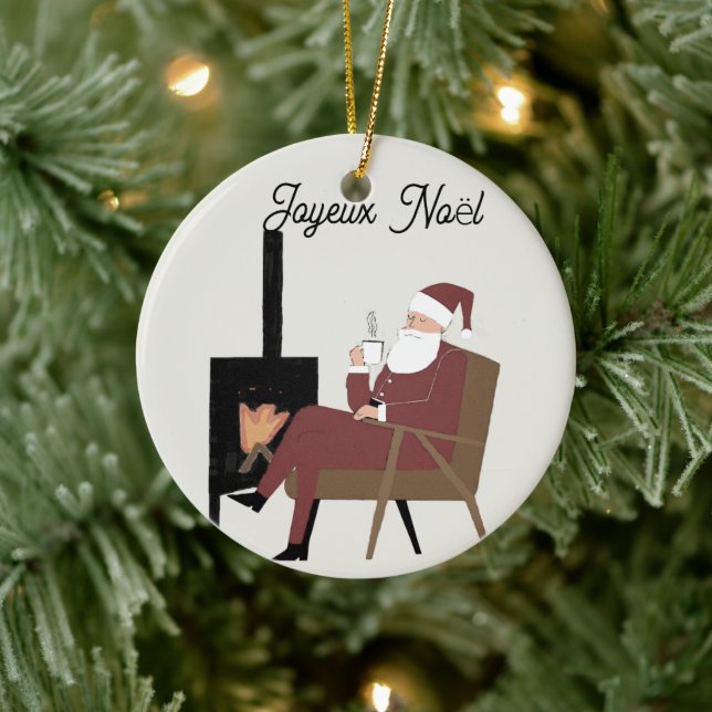 Merry Christmas Santa Ceramic Tree Decoration (Tree)