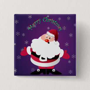 Merry Christmas Santa Claus 15 Cm Square Badge
