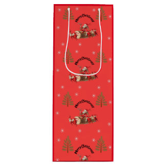 Merry Christmas! Santa Claus and  Wine Gift Bag