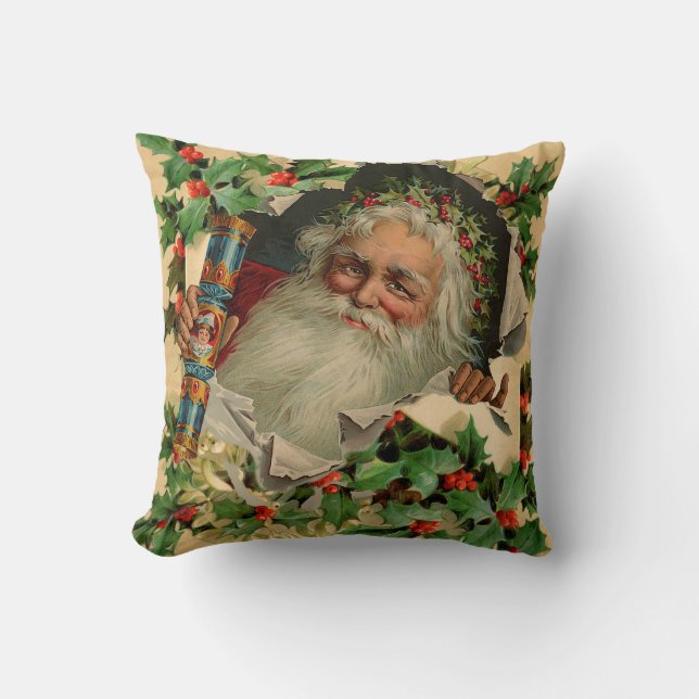 Merry Christmas Santa Claus Antique classic Cushion (Front)