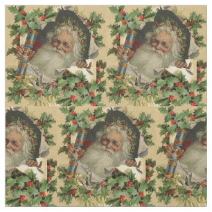 Merry Christmas Santa Claus Antique classic Fabric
