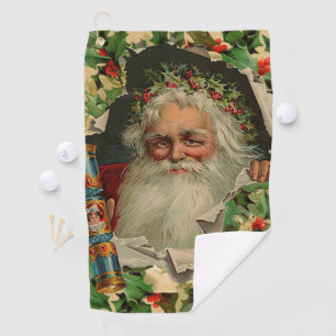 Merry Christmas Santa Claus Antique classic Golf Towel