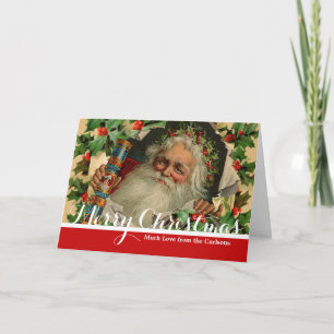 Merry Christmas Santa Claus Antique classic Holiday Card