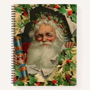 Merry Christmas Santa Claus Antique classic Notebook