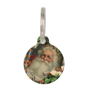 Merry Christmas Santa Claus Antique classic Pet Tag