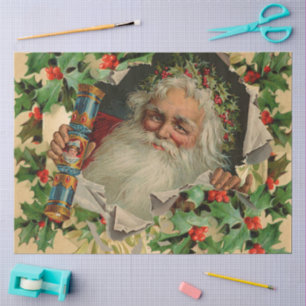 Merry Christmas Santa Claus Antique classic Tissue Paper