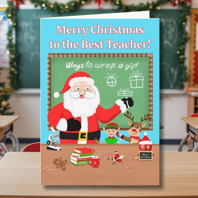 Merry Christmas Santa Claus as a Teacher Card (Creator Uploaded)