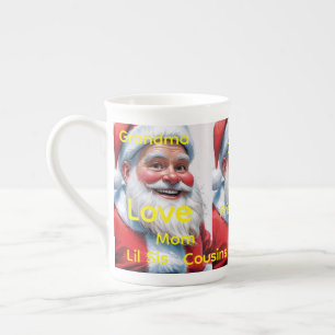 Merry Christmas Santa Claus Bone China Mug